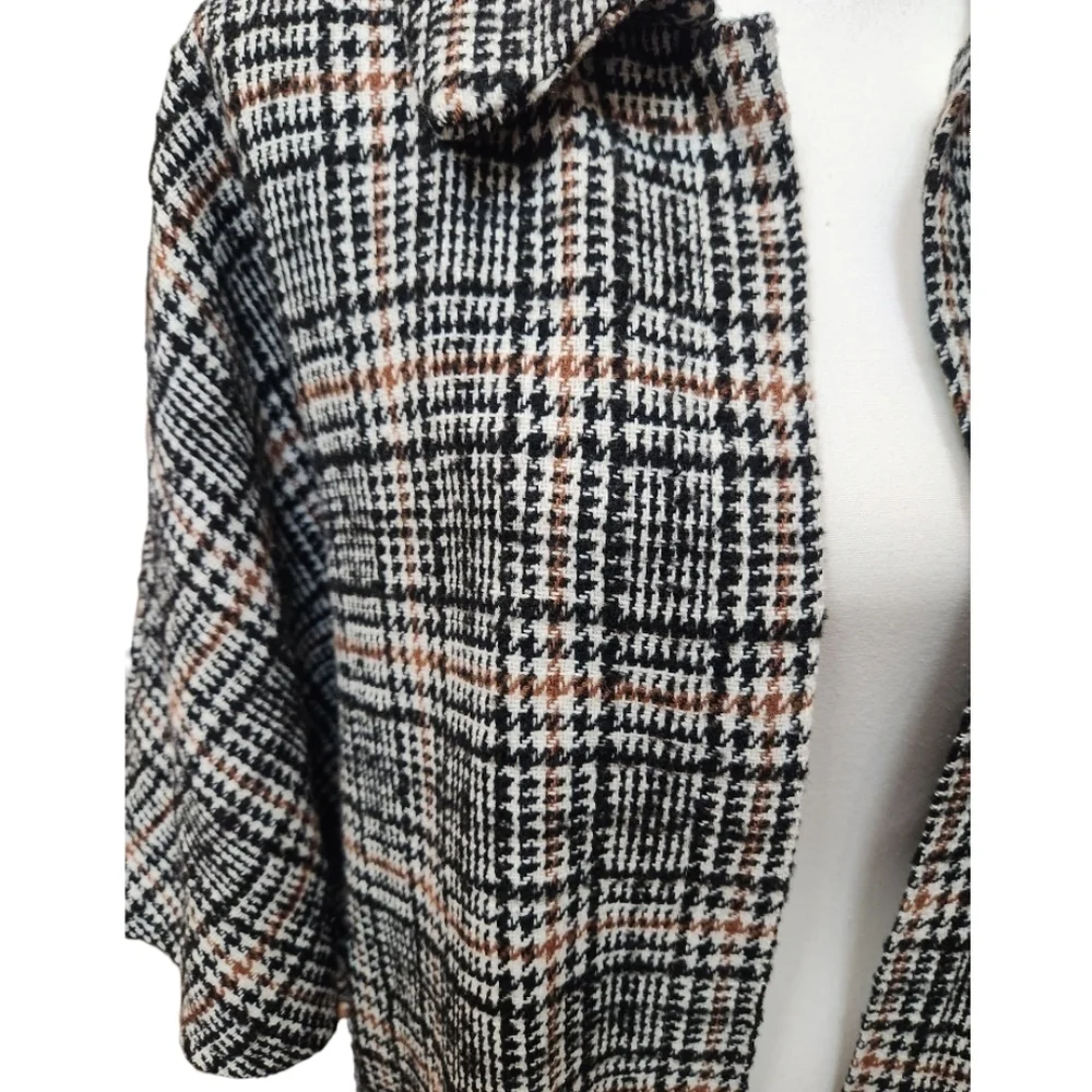 THML NWT Women's Plaid Houndstooth Open Front Jacket/Poncho Combo, Small